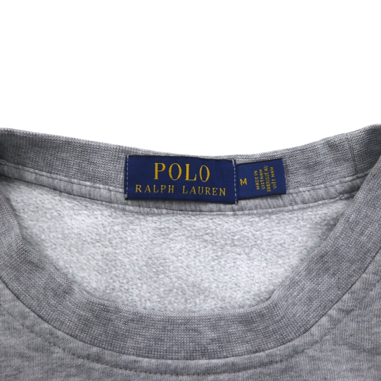 POLO RALPH LAUREN Big Pony logo stamp felpa M grigio cotone