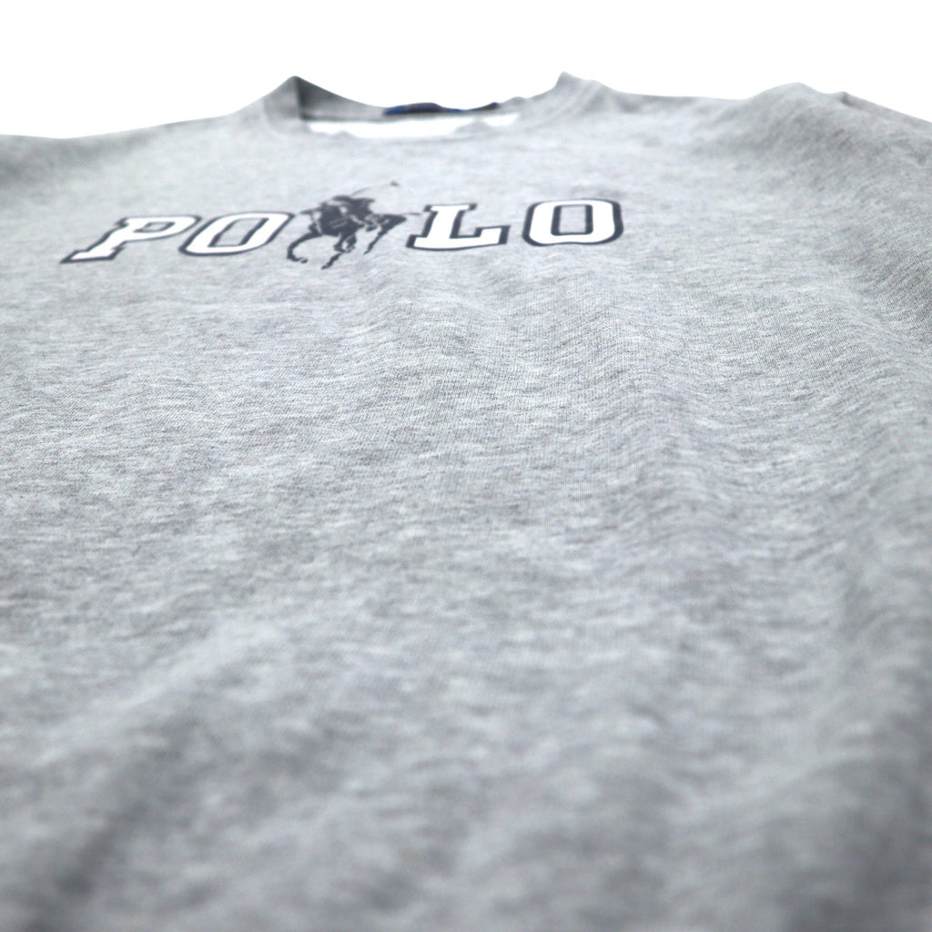 POLO RALPH LAUREN ビッグポニー ロゴプリント スウェット M グレー コットン