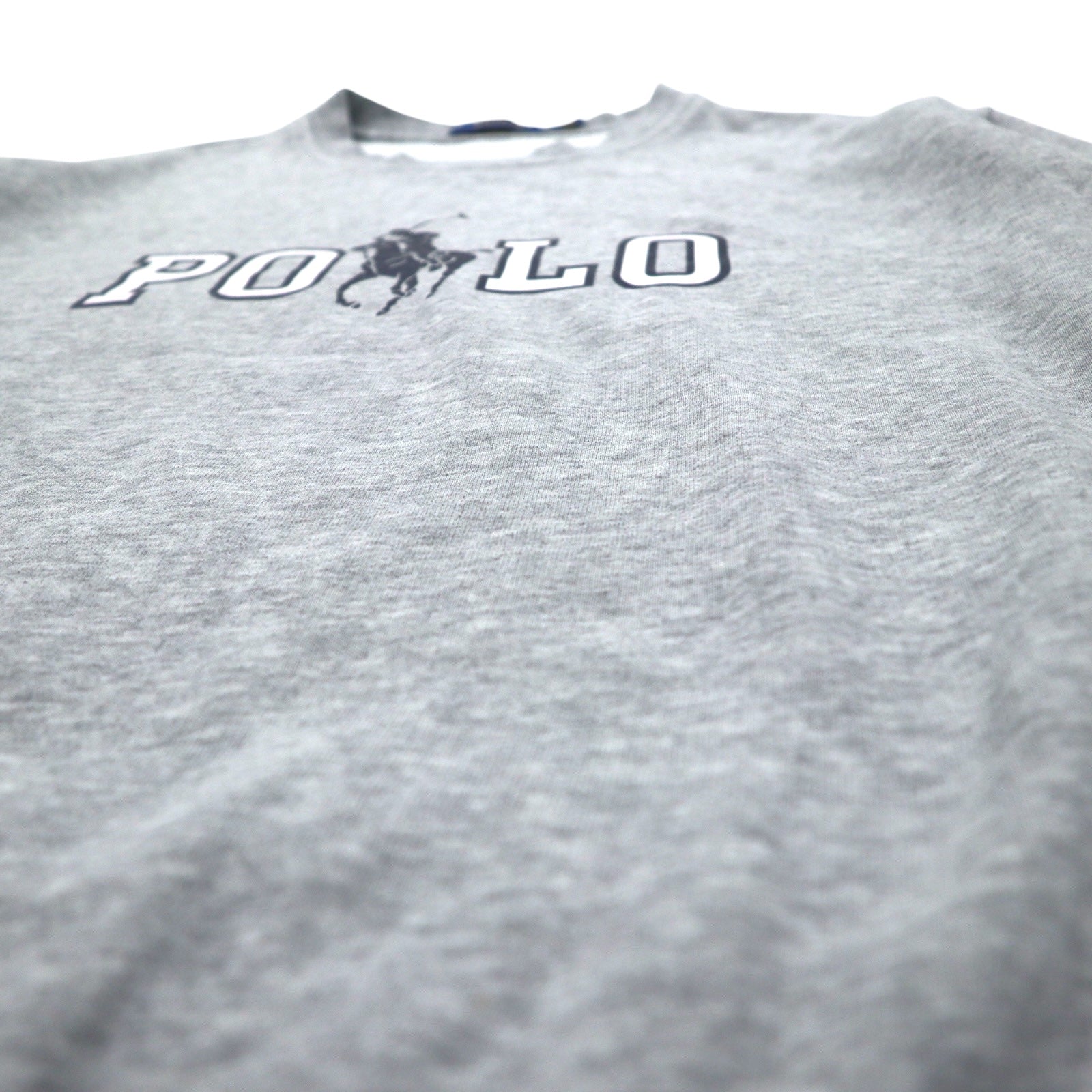 POLO RALPH LAUREN Big Pony logo stamp felpa M grigio cotone