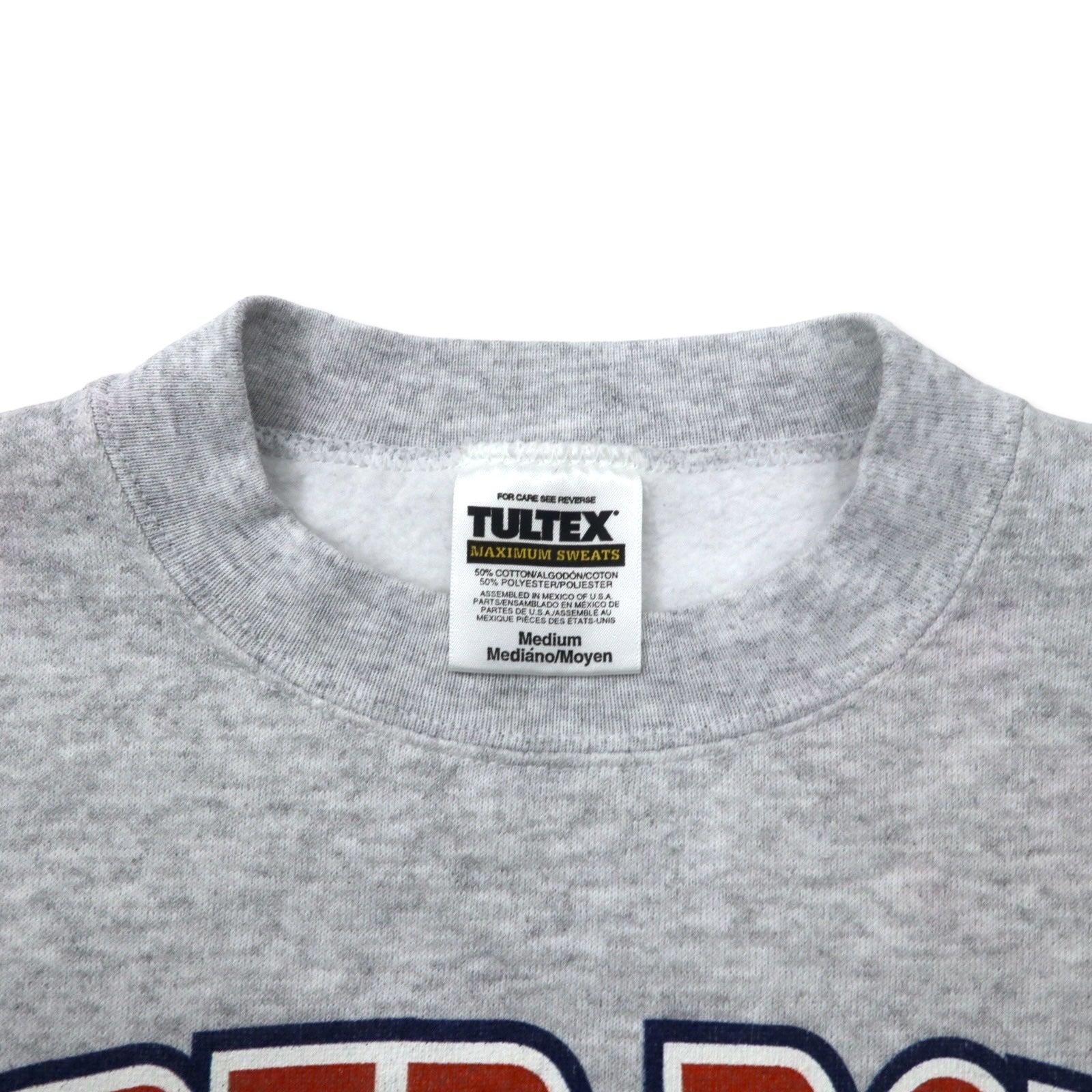 TULTEX 00年代 プリント スウェット M グレー コットン 裏起毛 SUPER BOWL メキシコ製