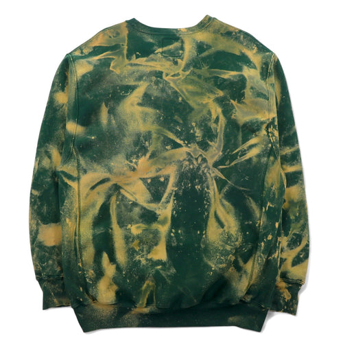Anni '90 FELPA STEVE & BARRY’S REVERSE WEAVE XL verde cotone tie-dye felpata college WRIGHT STATE logo ad arco