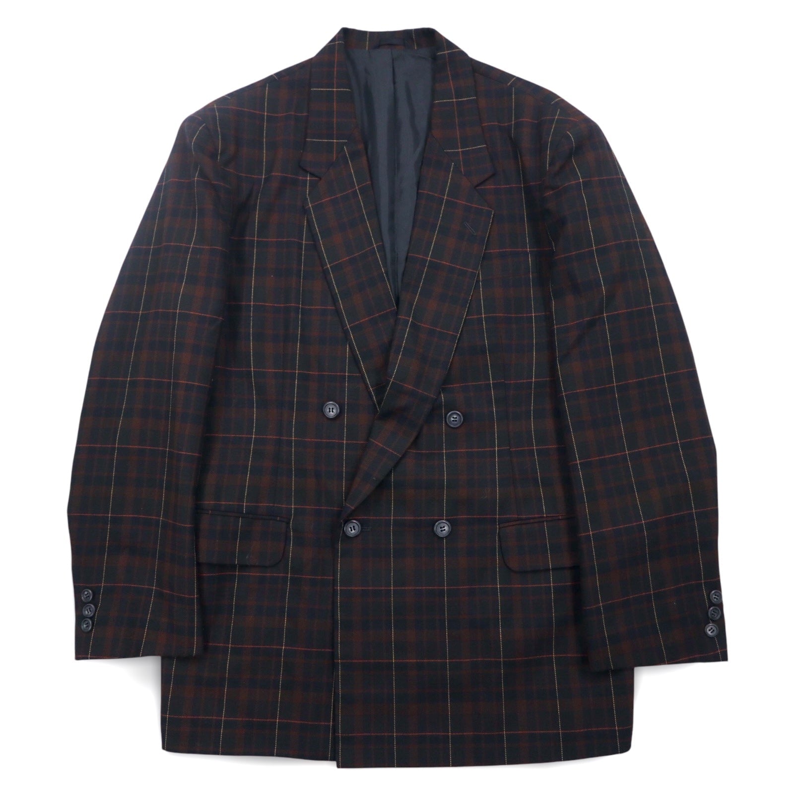 Vintage 90s Japan Made Double-Breasted Blazer ダブルブレステッド テーラードジャケット ブレザー L チェック