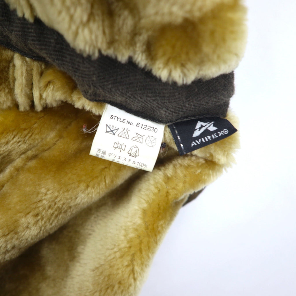 AVIREX フェイクムートン M-51 モッズコート L ブラウン ポリエステル ファー 着脱式 EXTREME COLD WEATHER 612230
