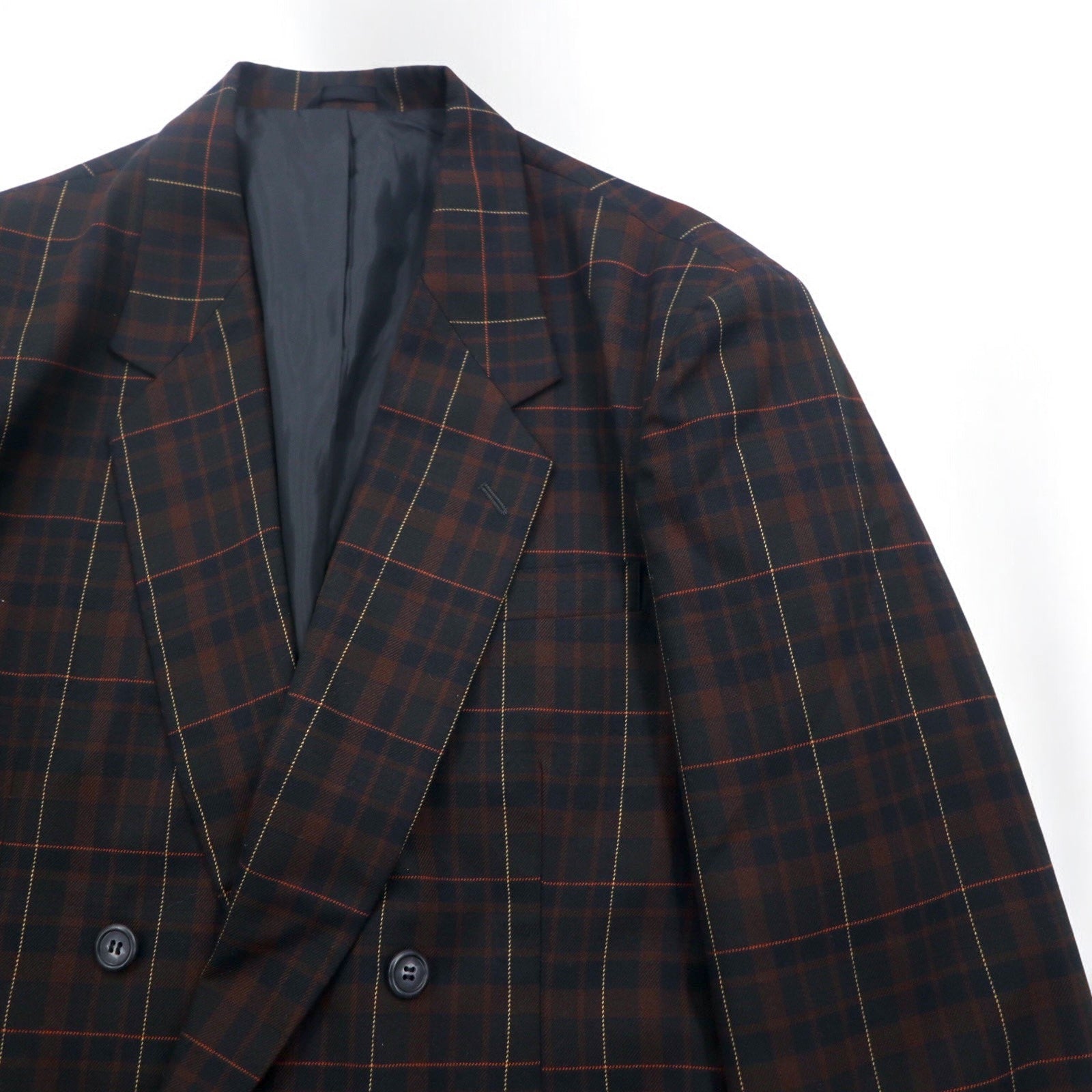 Vintage 90s Japan Made Double-Breasted Blazer ダブルブレステッド テーラードジャケット ブレザー L チェック