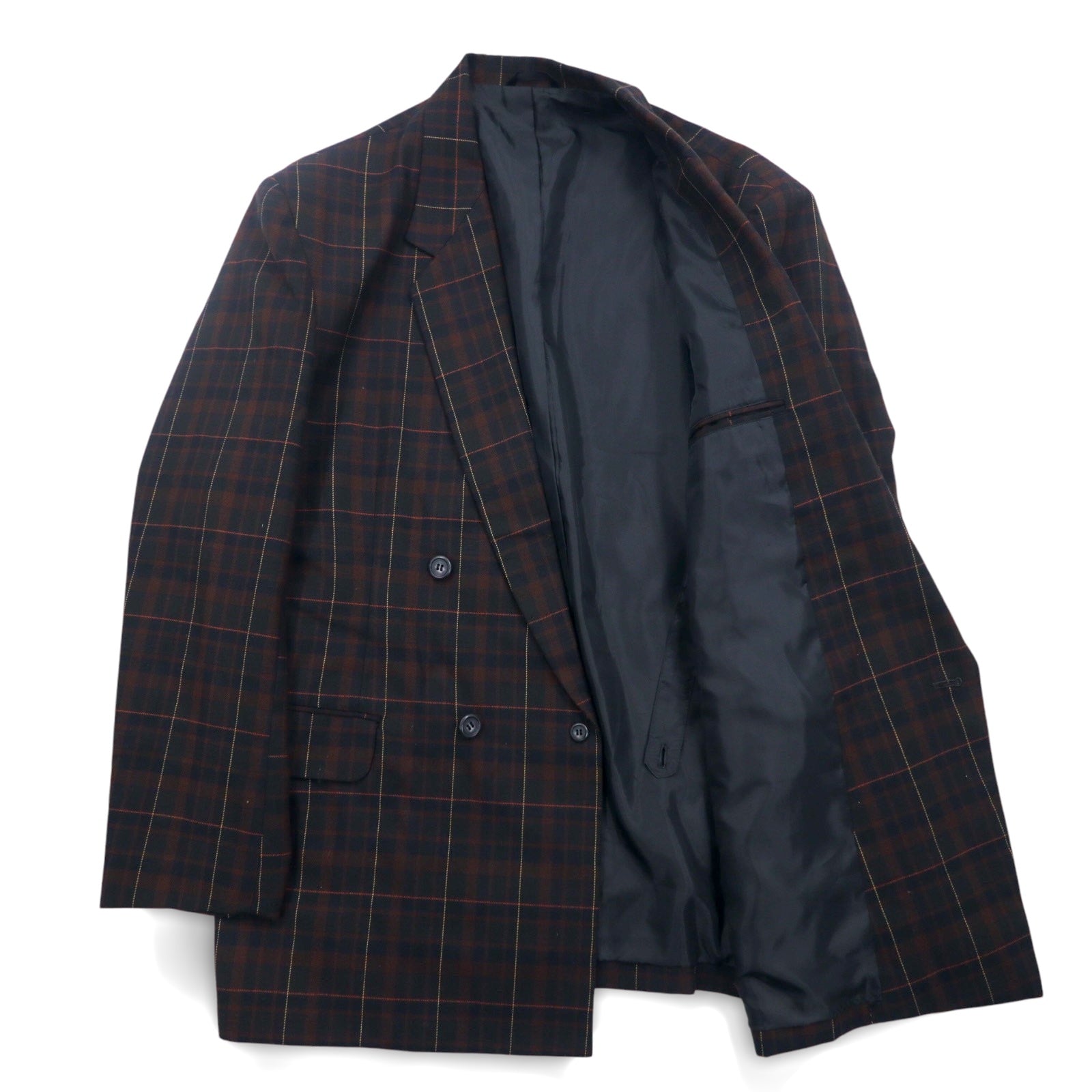 Vintage 90s Japan Made Double-Breasted Blazer ダブルブレステッド テーラードジャケット ブレザー L チェック