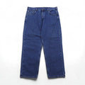 Carhartt, vestibilità relaxed, pantaloni in denim foderati in flanella, taglia XL, blu indaco, fodera a quadri, B172 DST, Made in Mexico