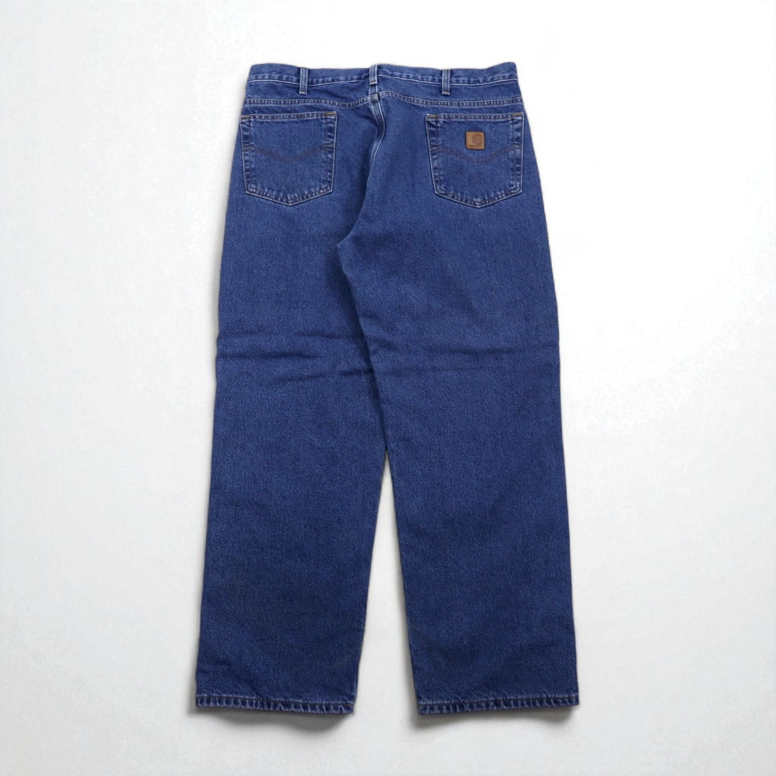 Carhartt, vestibilità relaxed, pantaloni in denim foderati in flanella, taglia XL, blu indaco, fodera a quadri, B172 DST, Made in Mexico