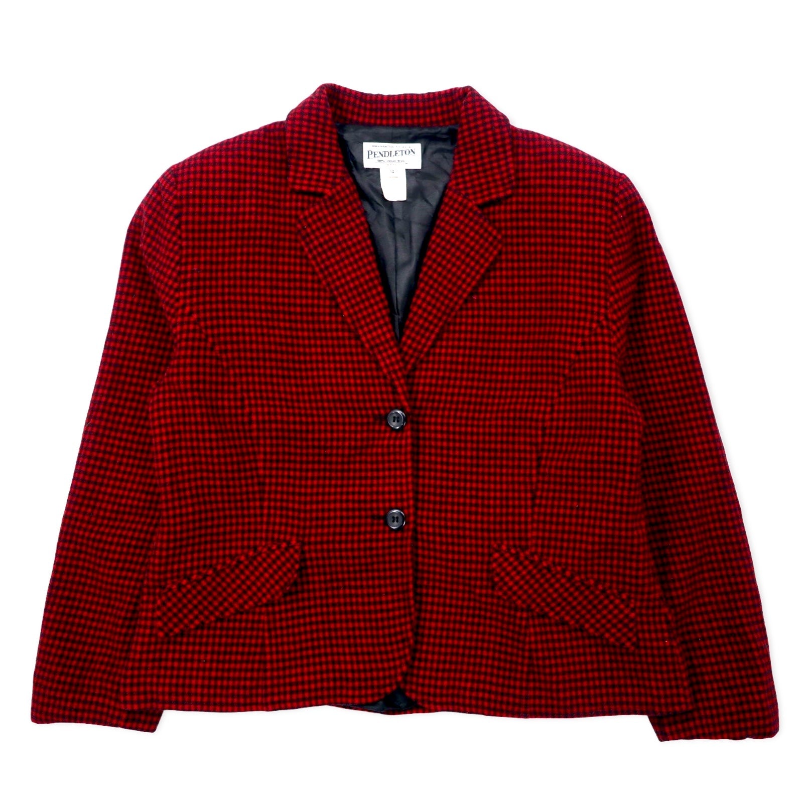 PENDLETON USA 90s Giacca sartoriale monopetto 2 bottoni 12 Rossa Stampa Gun Club Check in Lana