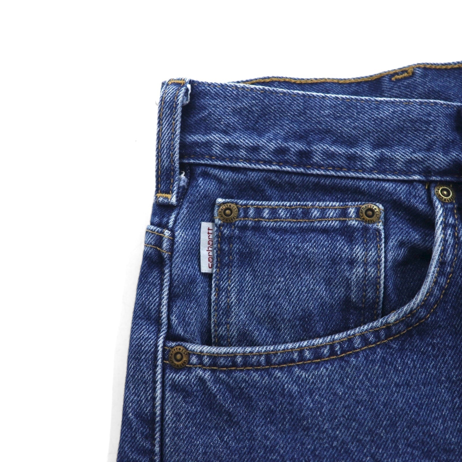 Carhartt, vestibilità relaxed, pantaloni in denim foderati in flanella, taglia XL, blu indaco, fodera a quadri, B172 DST, Made in Mexico