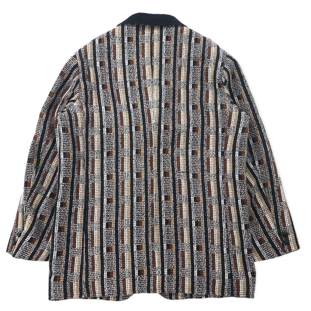 Giacca monopetto in maglia ZERO Blanket, taglia M, fantasia pied de poule multicolor all-over, in lana, made in Japan, nuova con etichette