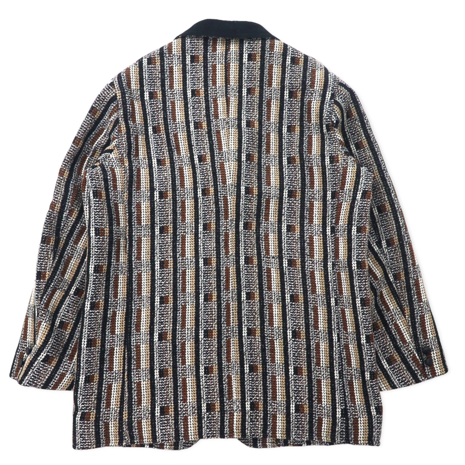 Giacca monopetto in maglia ZERO Blanket, taglia M, fantasia pied de poule multicolor all-over, in lana, made in Japan, nuova con etichette