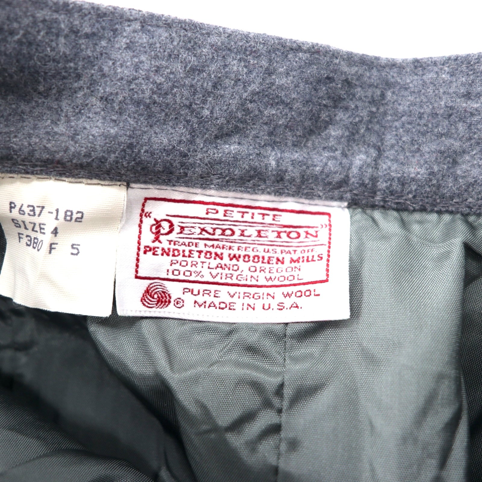 PENDLETON Made in USA Anni '70 Gonna a pieghe Taglia 4 Lana Grigia