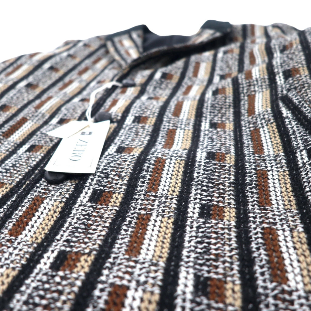 Giacca monopetto in maglia ZERO Blanket, taglia M, fantasia pied de poule multicolor all-over, in lana, made in Japan, nuova con etichette