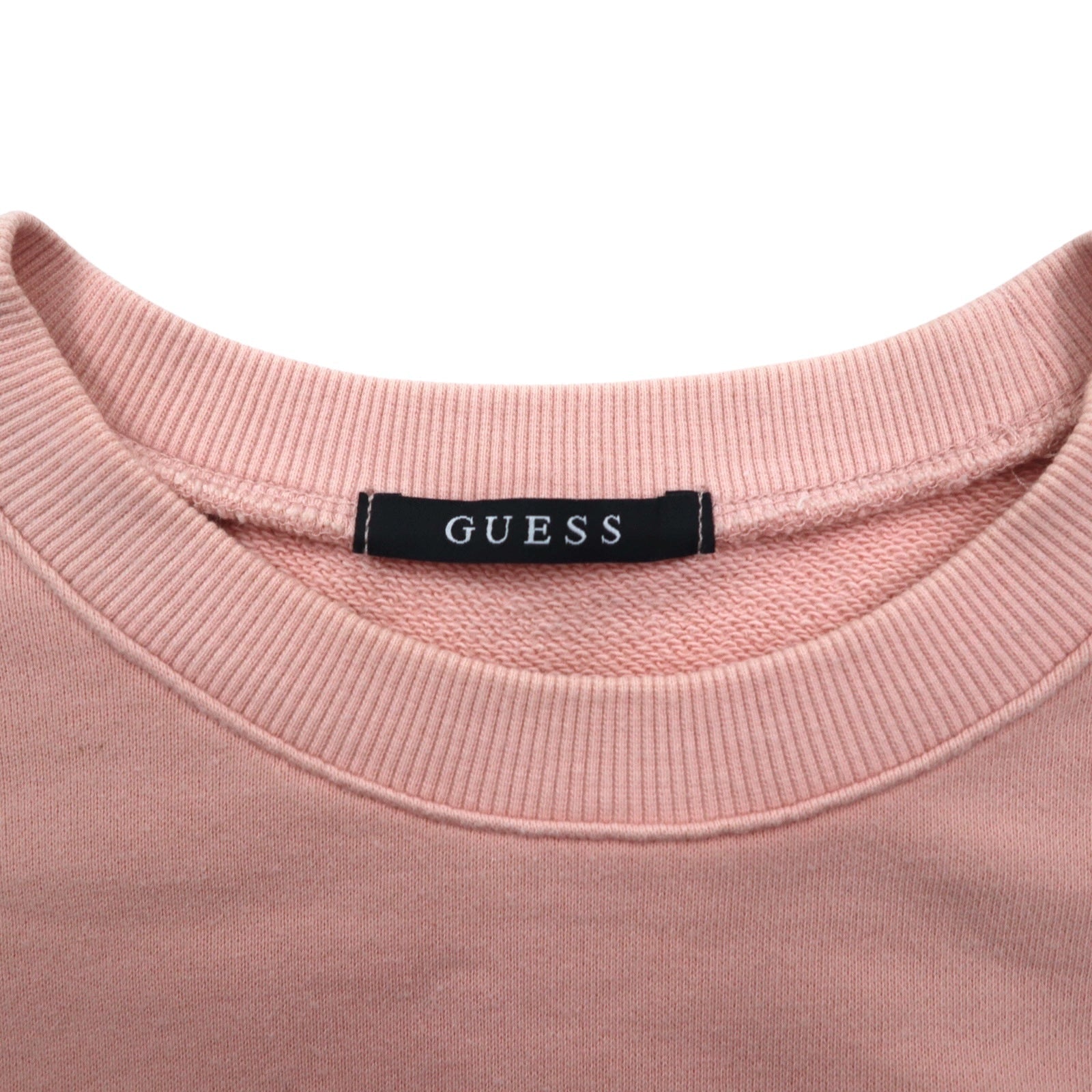 GUESS JEANS U.S.A. Felpa girocollo con logo in rilievo M cotone rosa