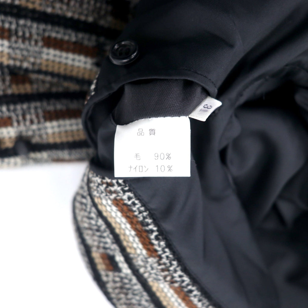 Giacca monopetto in maglia ZERO Blanket, taglia M, fantasia pied de poule multicolor all-over, in lana, made in Japan, nuova con etichette