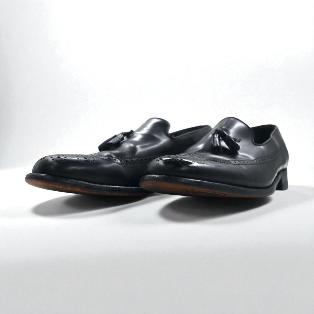 NUNN BUSH Anni '70 Made in USA Wingtip Tassel Loafer 27.5cm Nero Pelle 445452 J5 1753