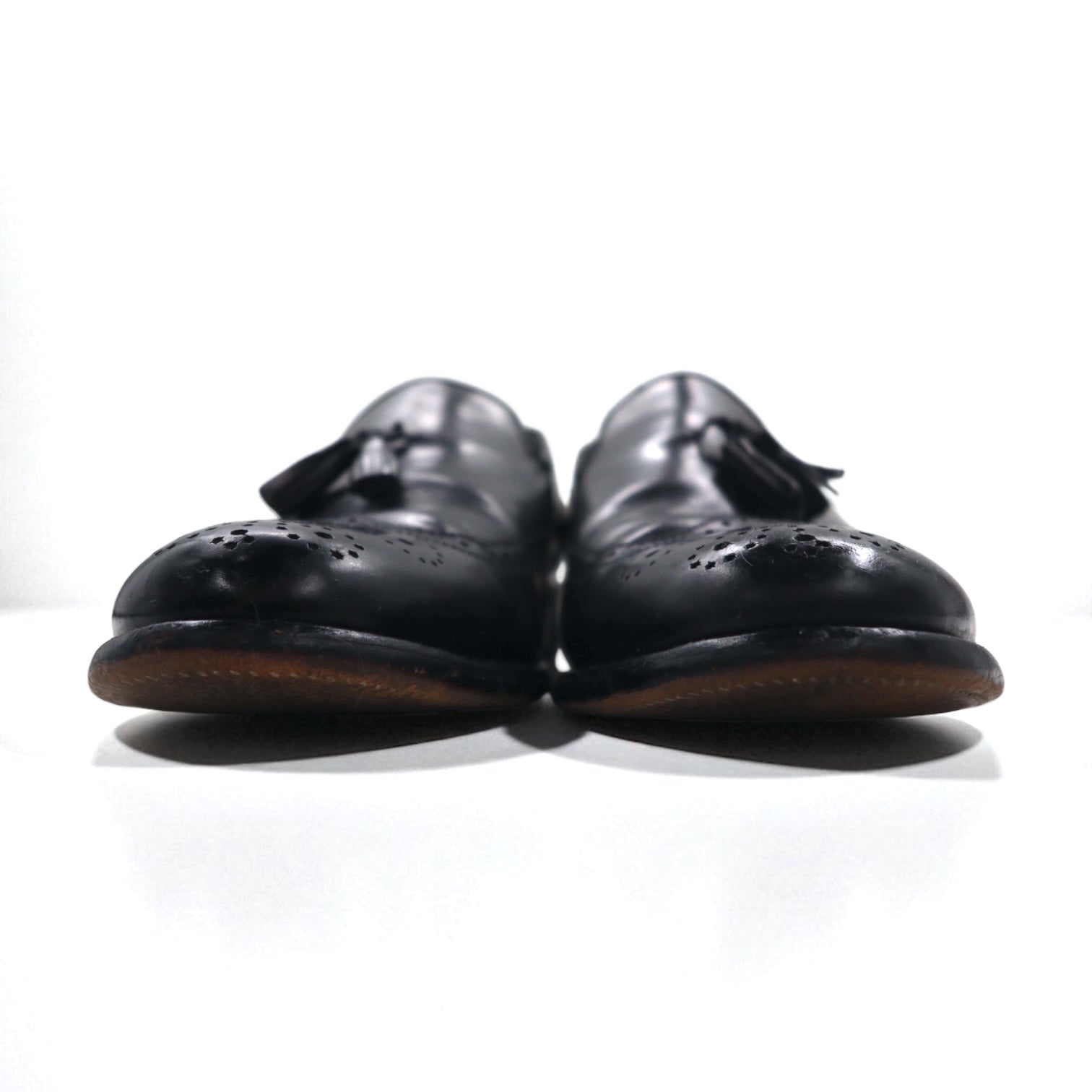 NUNN BUSH Anni '70 Made in USA Wingtip Tassel Loafer 27.5cm Nero Pelle 445452 J5 1753