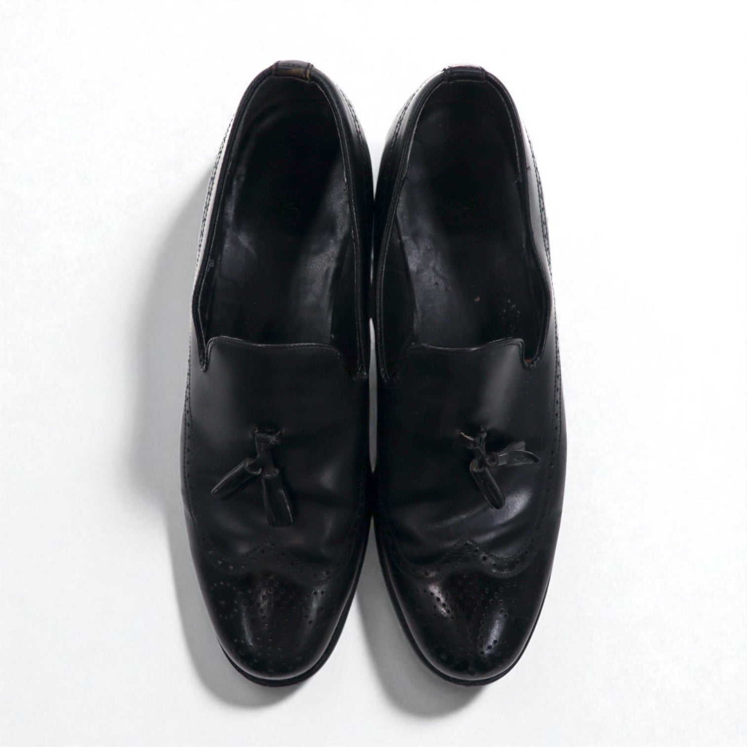 NUNN BUSH Anni '70 Made in USA Wingtip Tassel Loafer 27.5cm Nero Pelle 445452 J5 1753