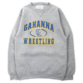 M.J. SOFFE USA製 Anni '90 College Stampa Felpa S Grigio Cotone Scollo a V GAHANNA WRESTLING
