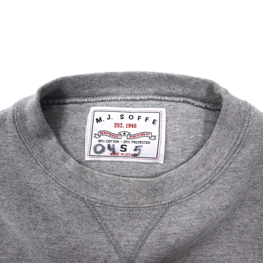 M.J. SOFFE USA製 Anni '90 College Stampa Felpa S Grigio Cotone Scollo a V GAHANNA WRESTLING