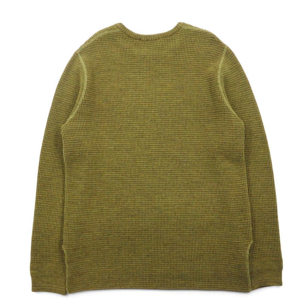 SUBTLE (Argento e Oro) Maglione in maglia waffle S Kaki Spacchi laterali 06-6226-8125 Fatto in Giappone