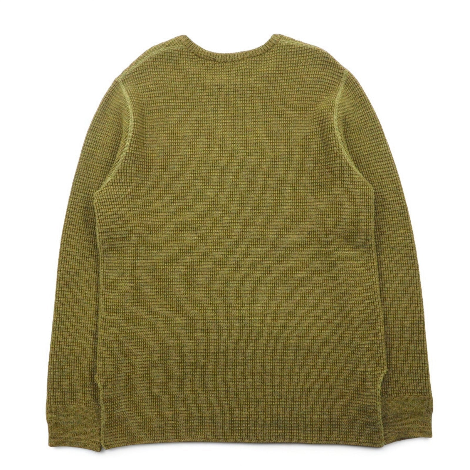 SUBTLE (Argento e Oro) Maglione in maglia waffle S Kaki Spacchi laterali 06-6226-8125 Fatto in Giappone