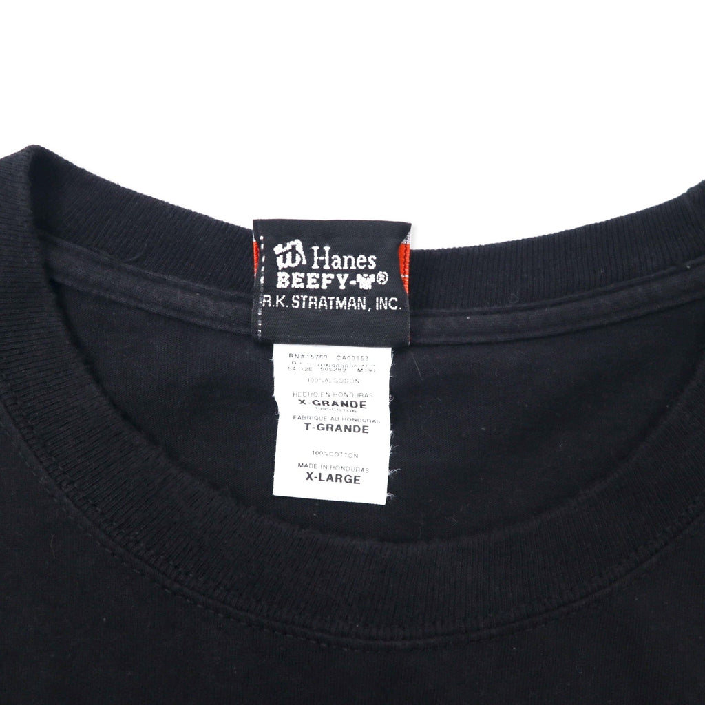 T-Shirt HARLEY DAVIDSON con logo stampato, tasca, taglia XL, colore nero, cotone, HANES BEEFY-T 110th ANNIVERSARY, taglia grande