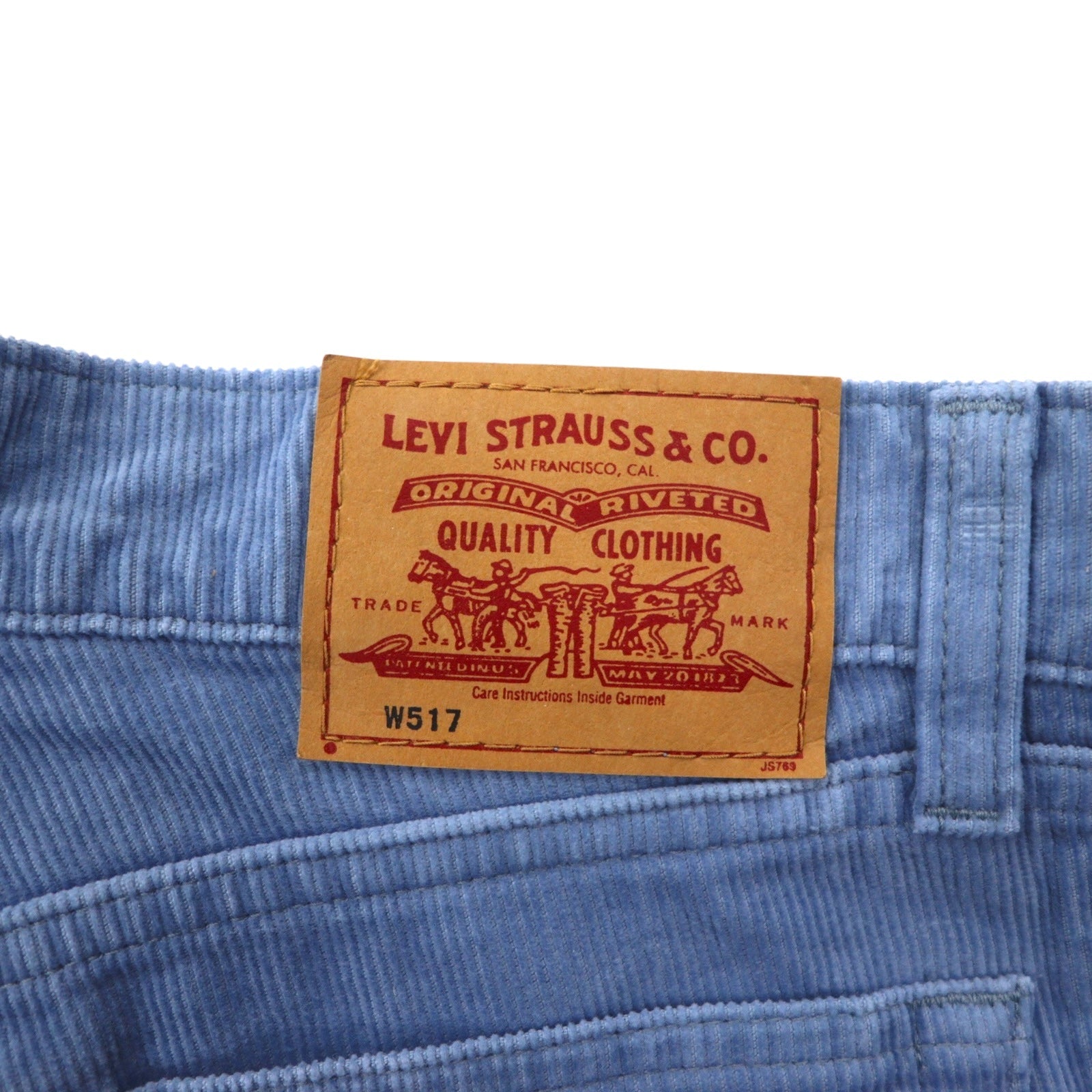 Levi's 00s Pantaloni di velluto a coste bootcut M blu cotone W517 Prodotto in Giappone