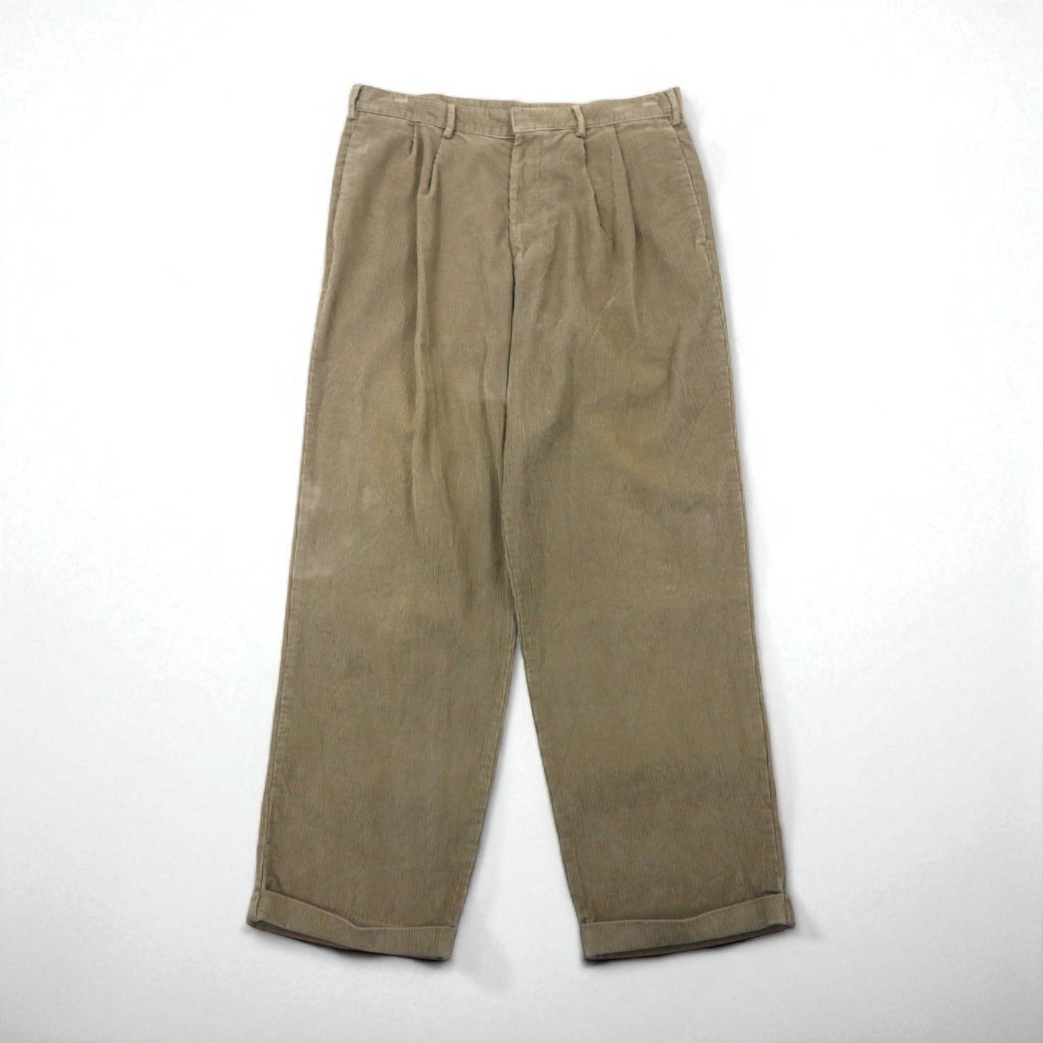 DOCKERS ( Levi's ) 00年代 コーデュロイ 2タック ワイド チノパンツ ワークパンツ L ベージュ RECODE