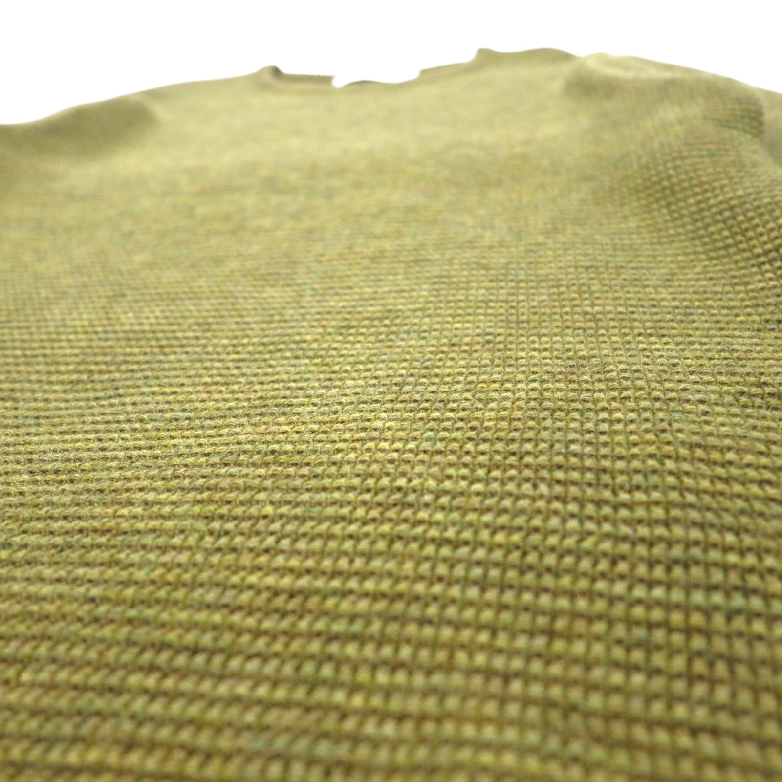 SUBTLE (Argento e Oro) Maglione in maglia waffle S Kaki Spacchi laterali 06-6226-8125 Fatto in Giappone