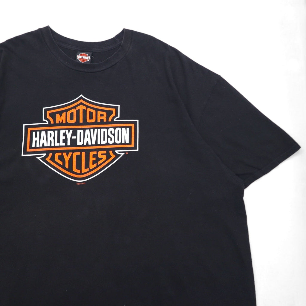 HARLEY DAVIDSON T-shirt con stampa fronte/retro oversize 5XL nera in cotone ATLANTA