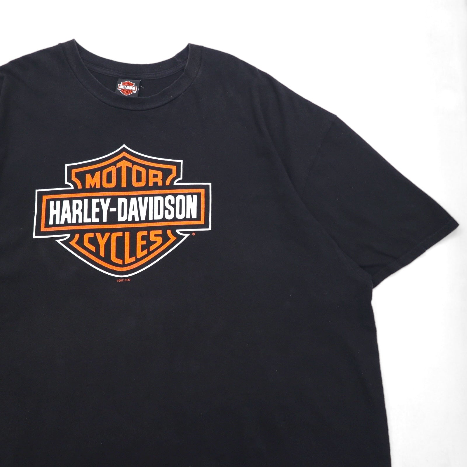 HARLEY DAVIDSON T-shirt con stampa fronte/retro oversize 5XL nera in cotone ATLANTA