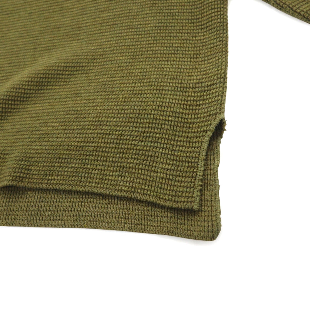 SUBTLE (Argento e Oro) Maglione in maglia waffle S Kaki Spacchi laterali 06-6226-8125 Fatto in Giappone