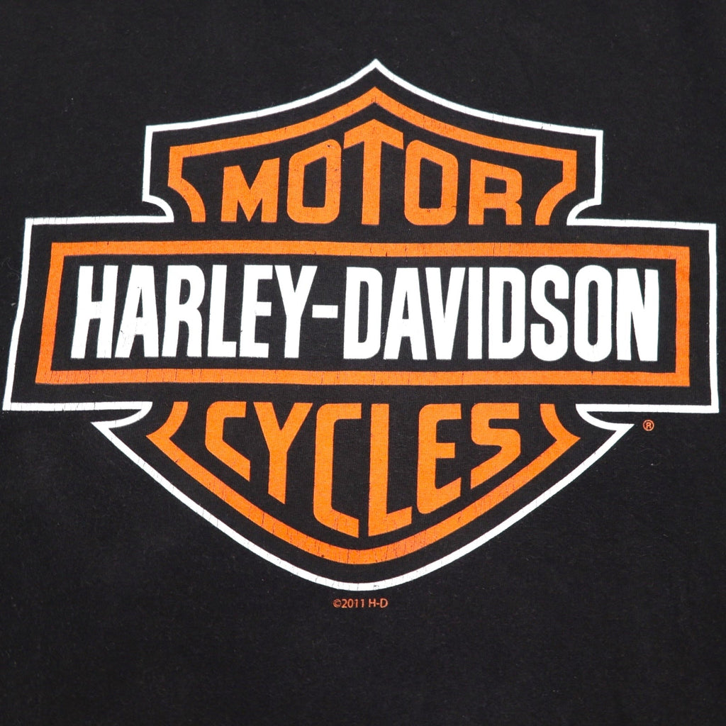 HARLEY DAVIDSON T-shirt con stampa fronte/retro oversize 5XL nera in cotone ATLANTA