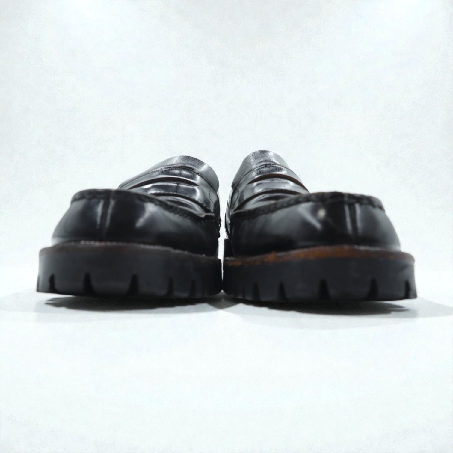 COMME des GARCONS Uチップ モカシン コインローファー 23cm ブラック レザー ラグソール 日本製