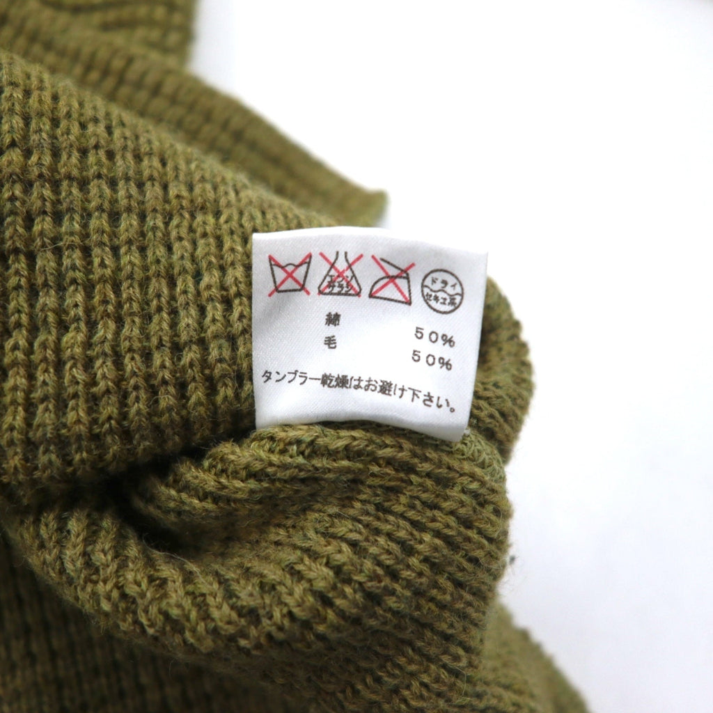 SUBTLE (Argento e Oro) Maglione in maglia waffle S Kaki Spacchi laterali 06-6226-8125 Fatto in Giappone
