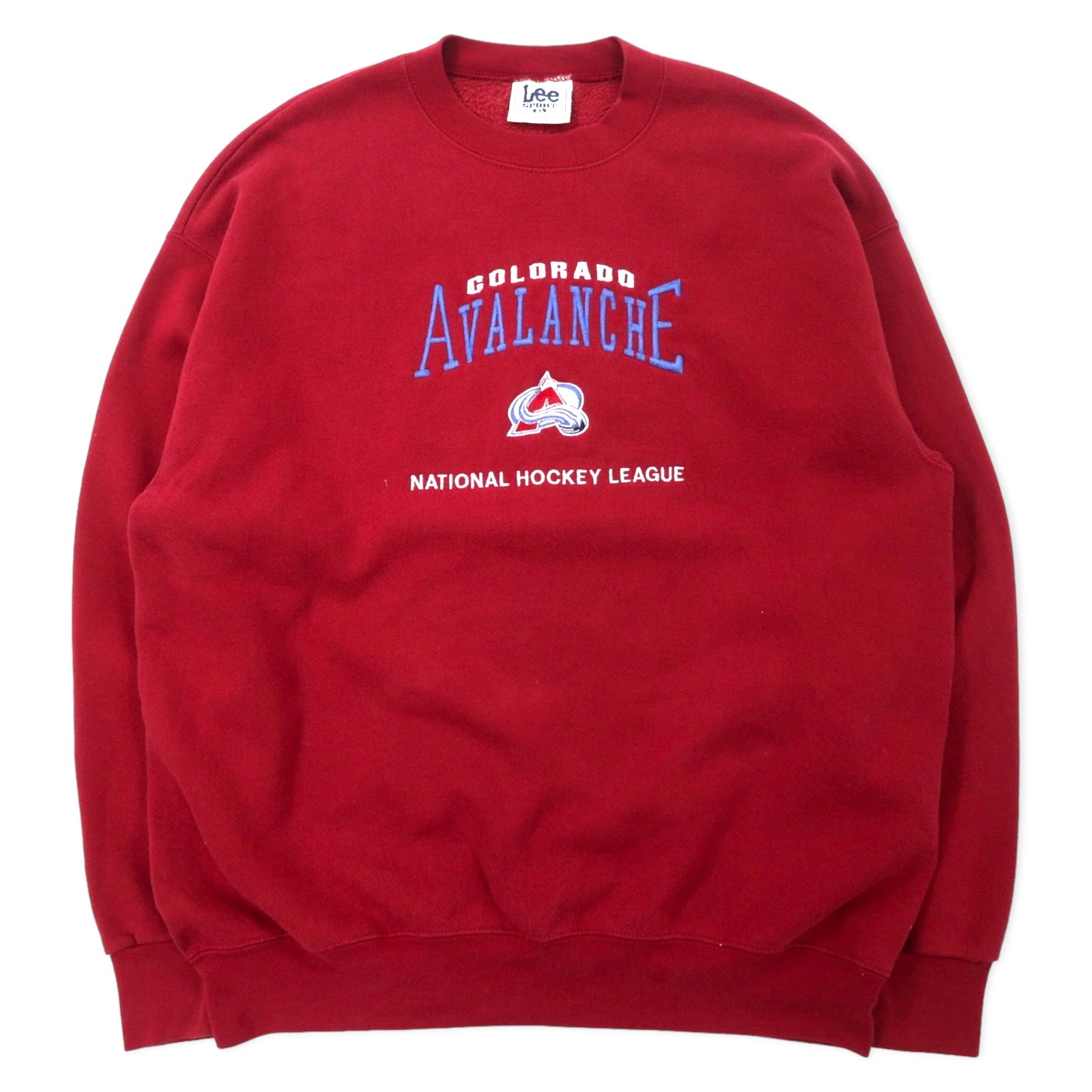 Lee SPORT Made in USA anni '90 NHL Ricamo Felpa XL Rossa Cotone COLORADO AVALANCHE Taglia Grande
