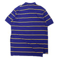 Polo by Ralph Lauren USA製 90年代 ボーダー ポロシャツ XL ブルー コットン スモールポニー 刺繍