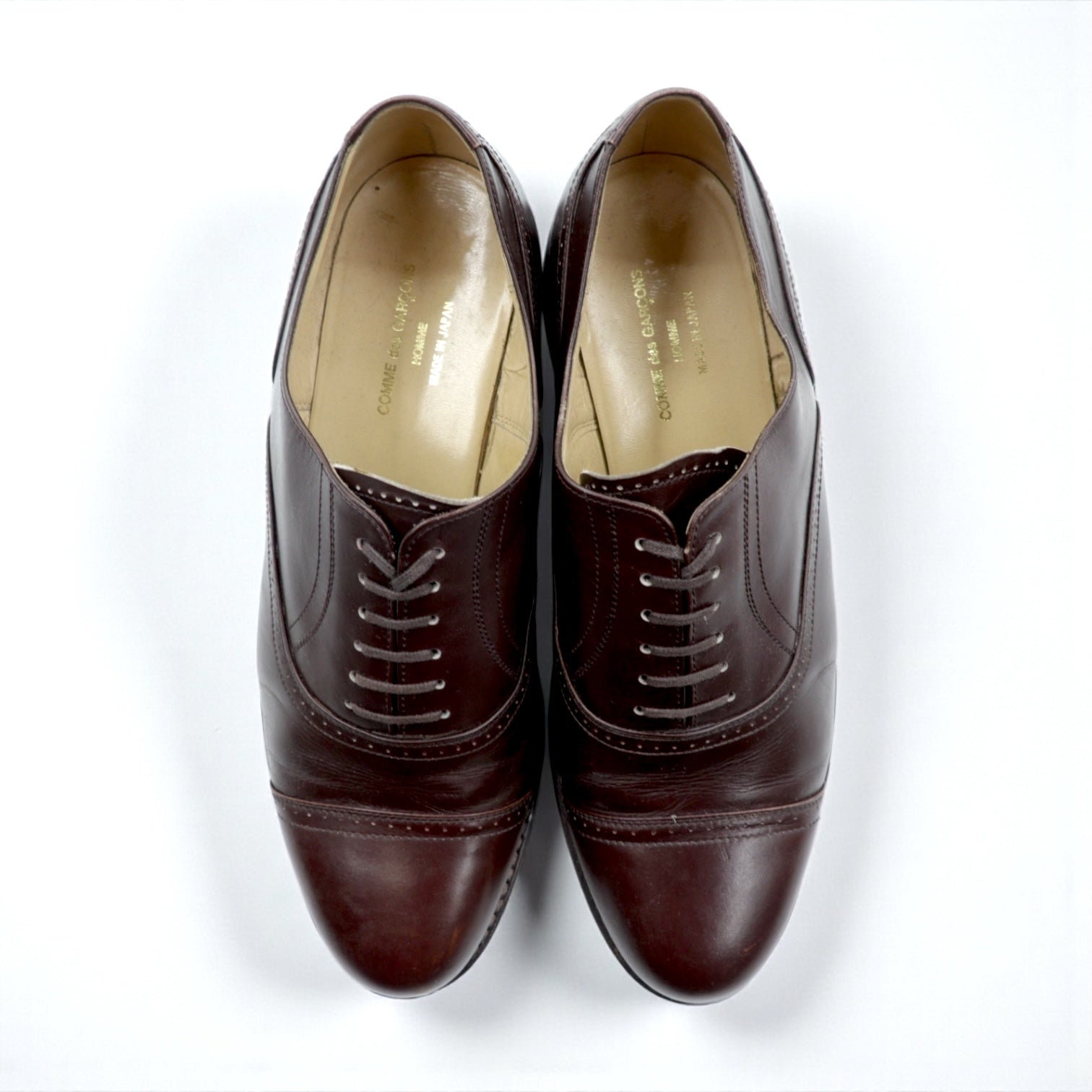 COMME des GARCONS HOMME ストレートチップ ドレスシューズ 25cm ブラウン レザー ラグソール