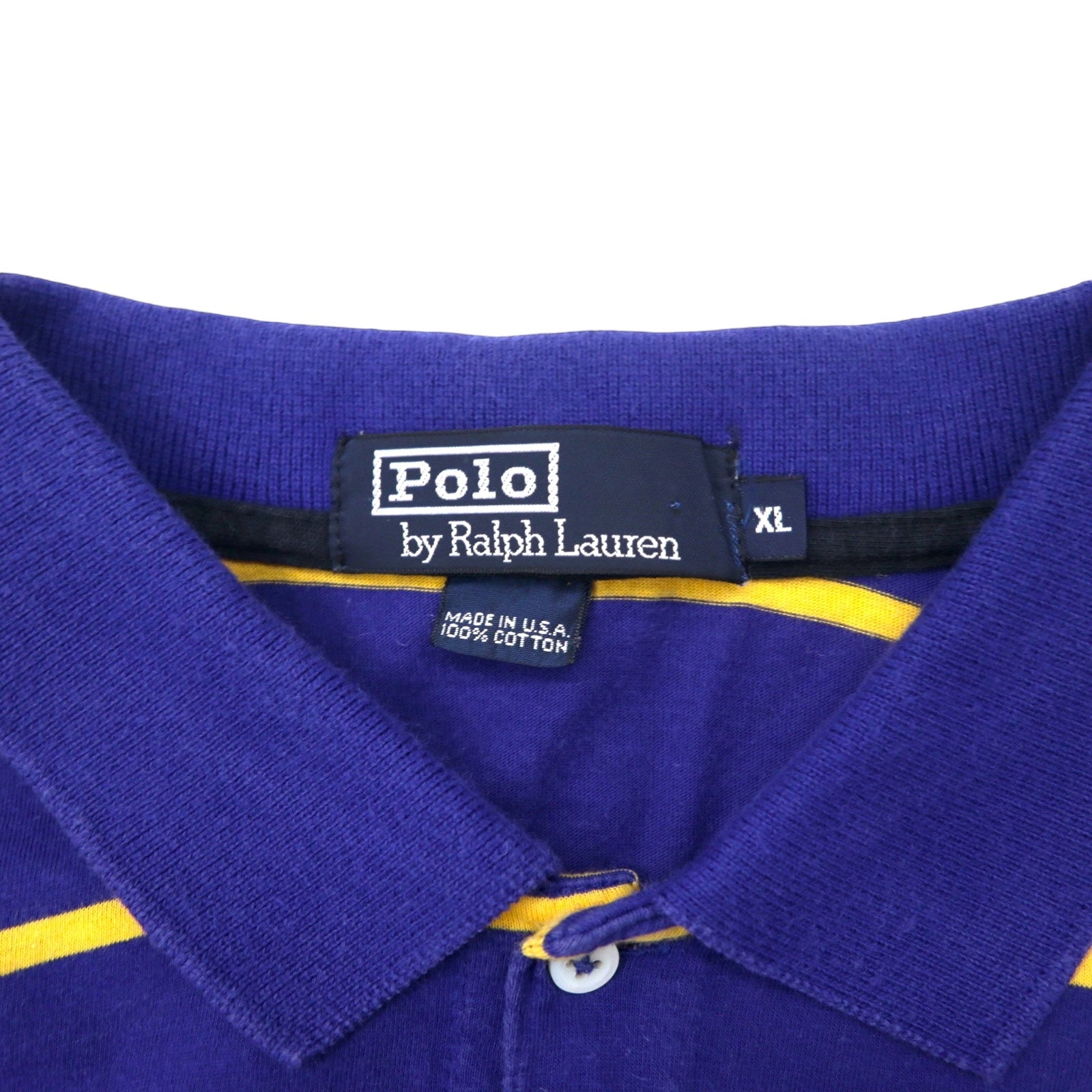Polo by Ralph Lauren Made in USA anni '90 Polo a righe XL blu cotone small pony ricamato