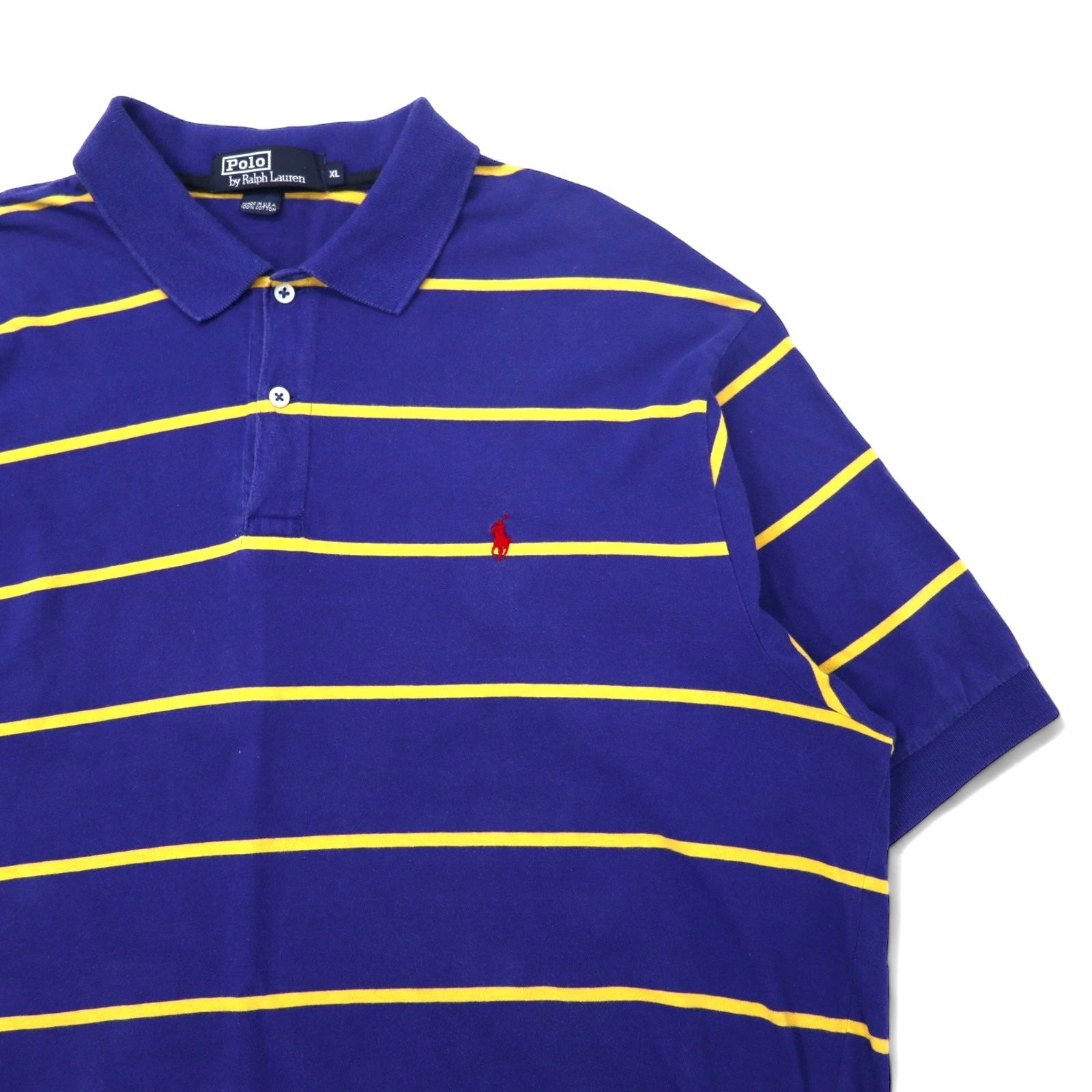 Polo by Ralph Lauren Made in USA anni '90 Polo a righe XL blu cotone small pony ricamato