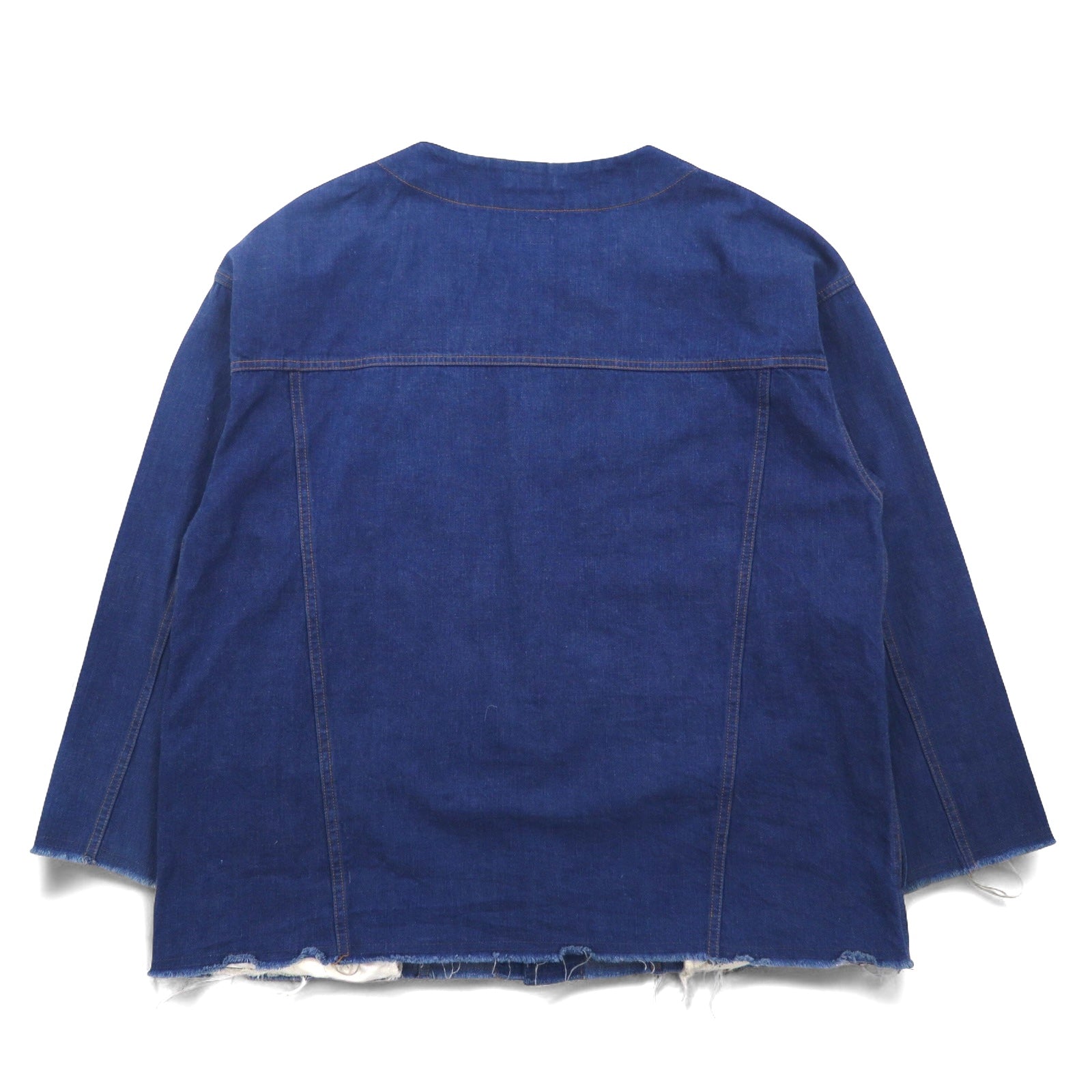 Sasquatchfabrix. デニム ビッグシャツ ジャケット L インディゴ ブルー カットオフ Denim Big Shirt - 3rd TYPE 16AW-SY9-007 日本製