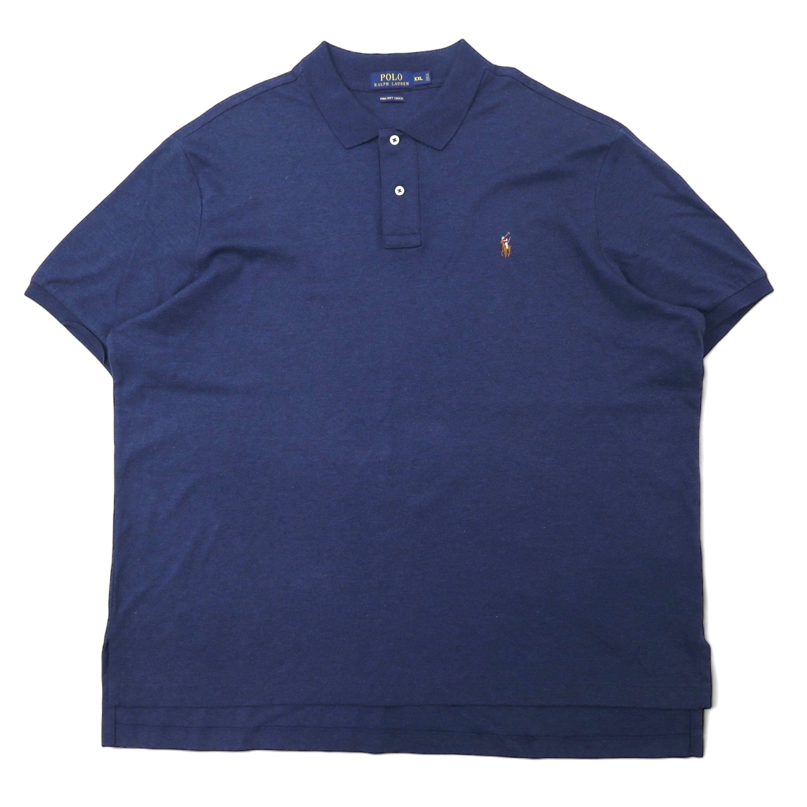 POLO RALPH LAUREN Polo Pima Soft Touch XXL Blu Navy Cotone Ricamo Piccolo Pony