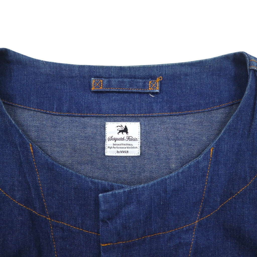 Sasquatchfabrix. デニム ビッグシャツ ジャケット L インディゴ ブルー カットオフ Denim Big Shirt - 3rd TYPE 16AW-SY9-007 日本製