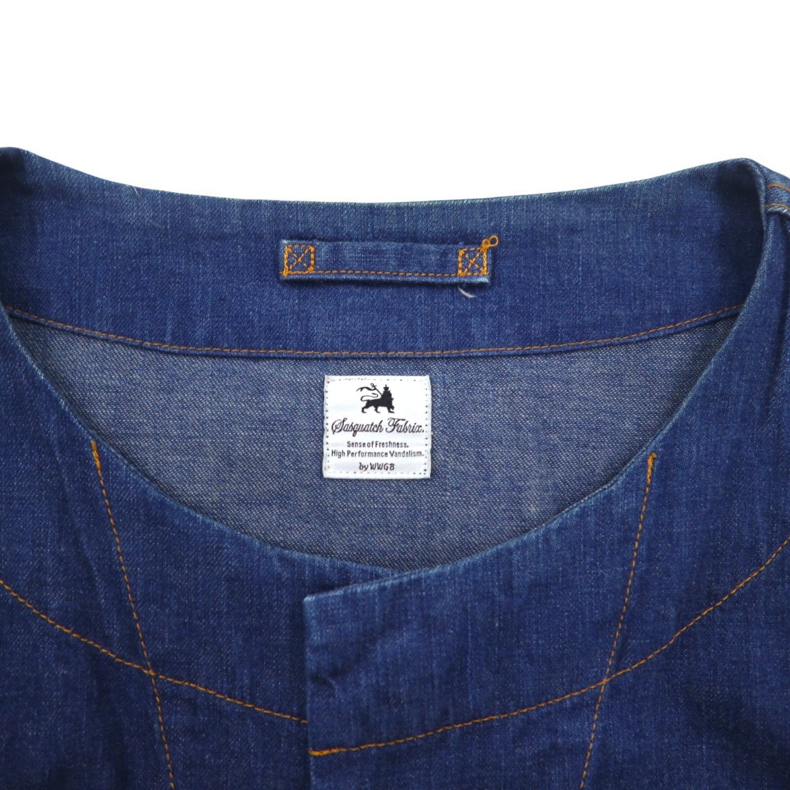 Sasquatchfabrix. デニム ビッグシャツ ジャケット L インディゴ ブルー カットオフ Denim Big Shirt - 3rd TYPE 16AW-SY9-007 日本製