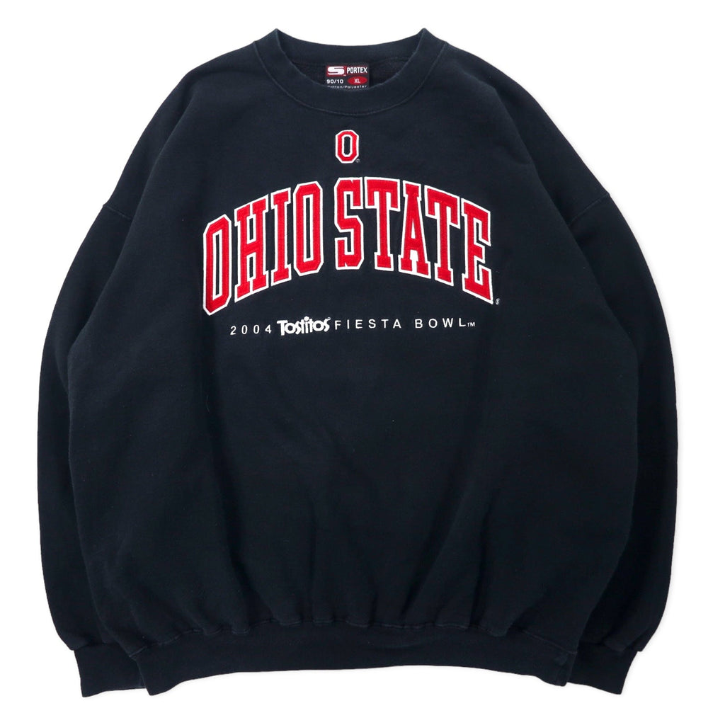Felpa SPORTEX USA College ricamata XL nera in cotone OHIO STATE taglia grossa