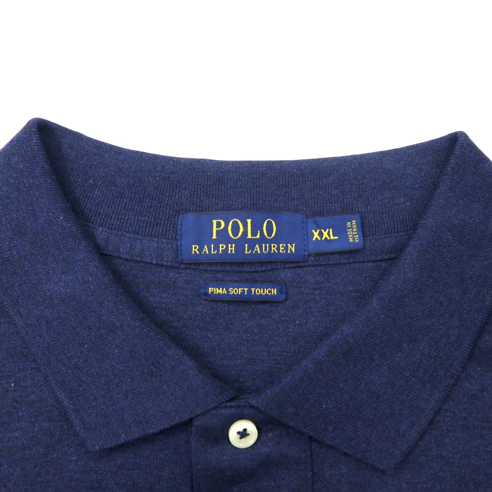 POLO RALPH LAUREN Polo Pima Soft Touch XXL Blu Navy Cotone Ricamo Piccolo Pony