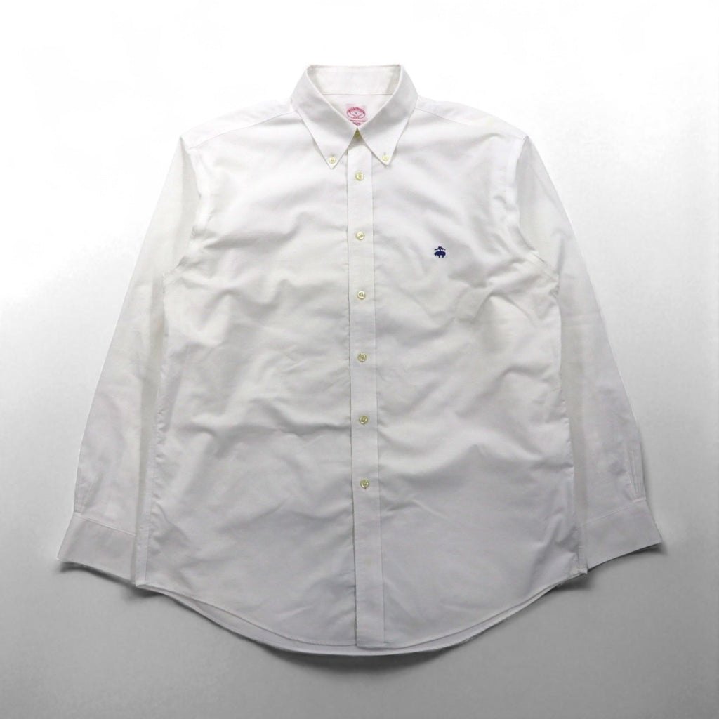 Brooks Brothers オックスフォード ボタンダウン シャツ L スーピマコットン ホワイト ノンアイロン ワンポイントロゴ