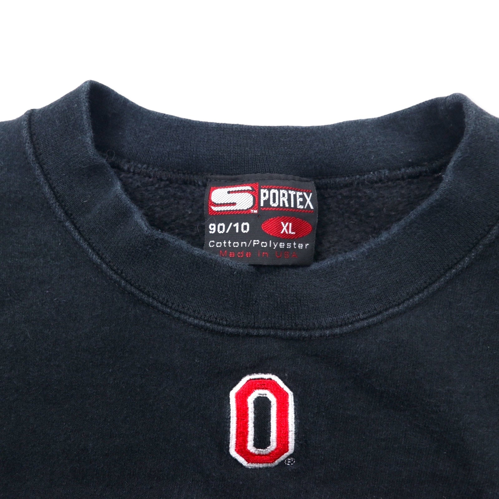 Felpa SPORTEX USA College ricamata XL nera in cotone OHIO STATE taglia grossa