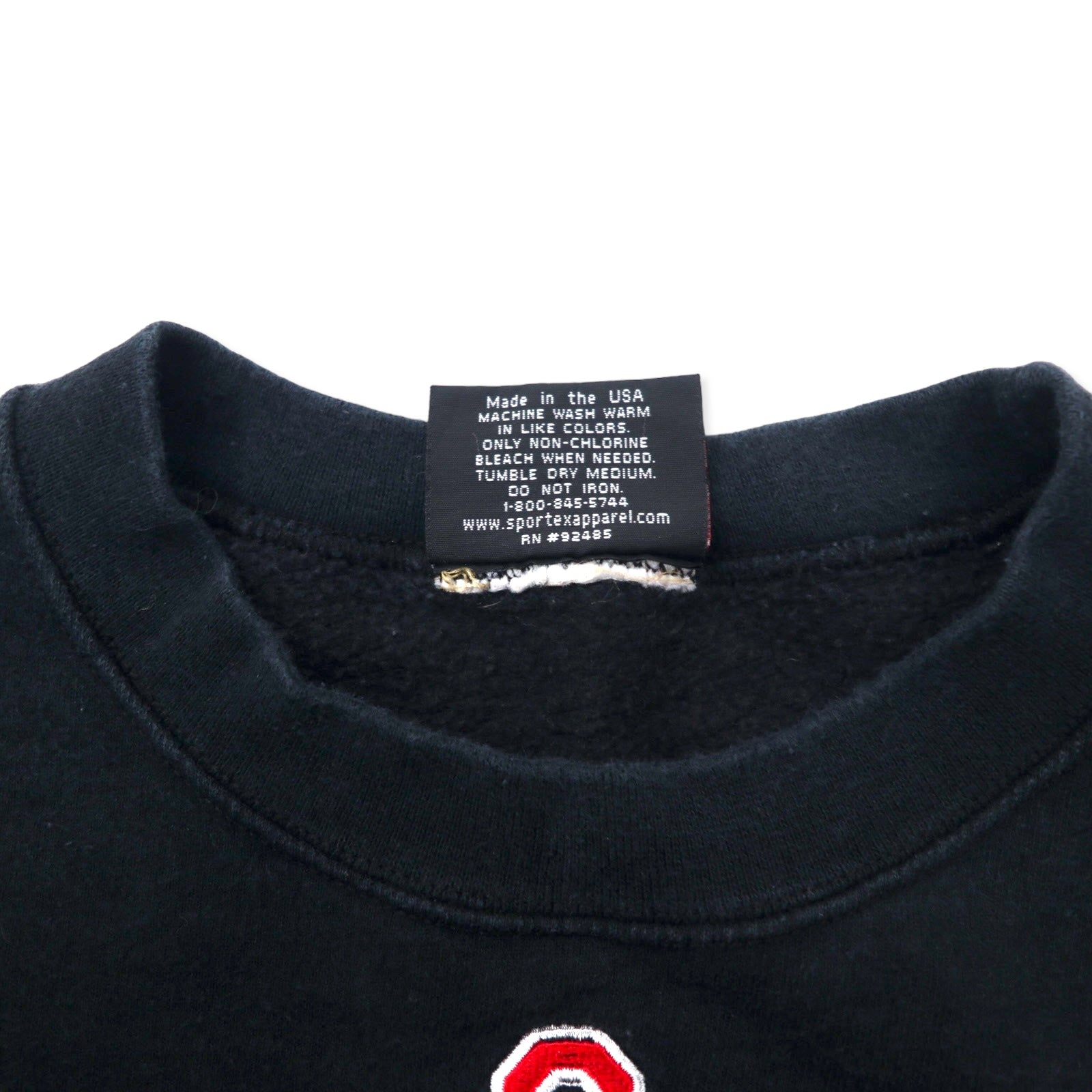 Felpa SPORTEX USA College ricamata XL nera in cotone OHIO STATE taglia grossa